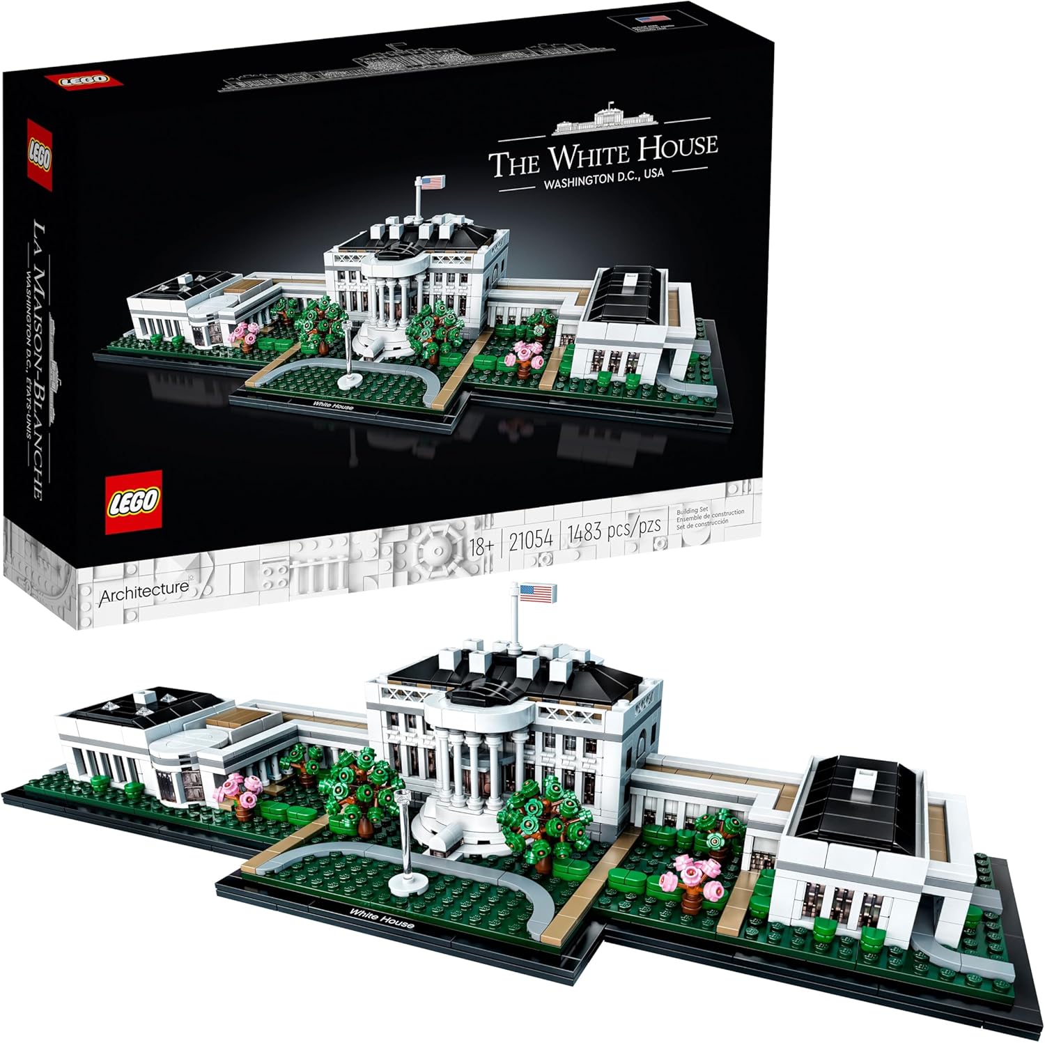 LEGO Architecture Collection: The White House 21054 - Model Building Kit, Creative Set for Adults and Teens, Energizing DIY Project, Iconic Presidential Office