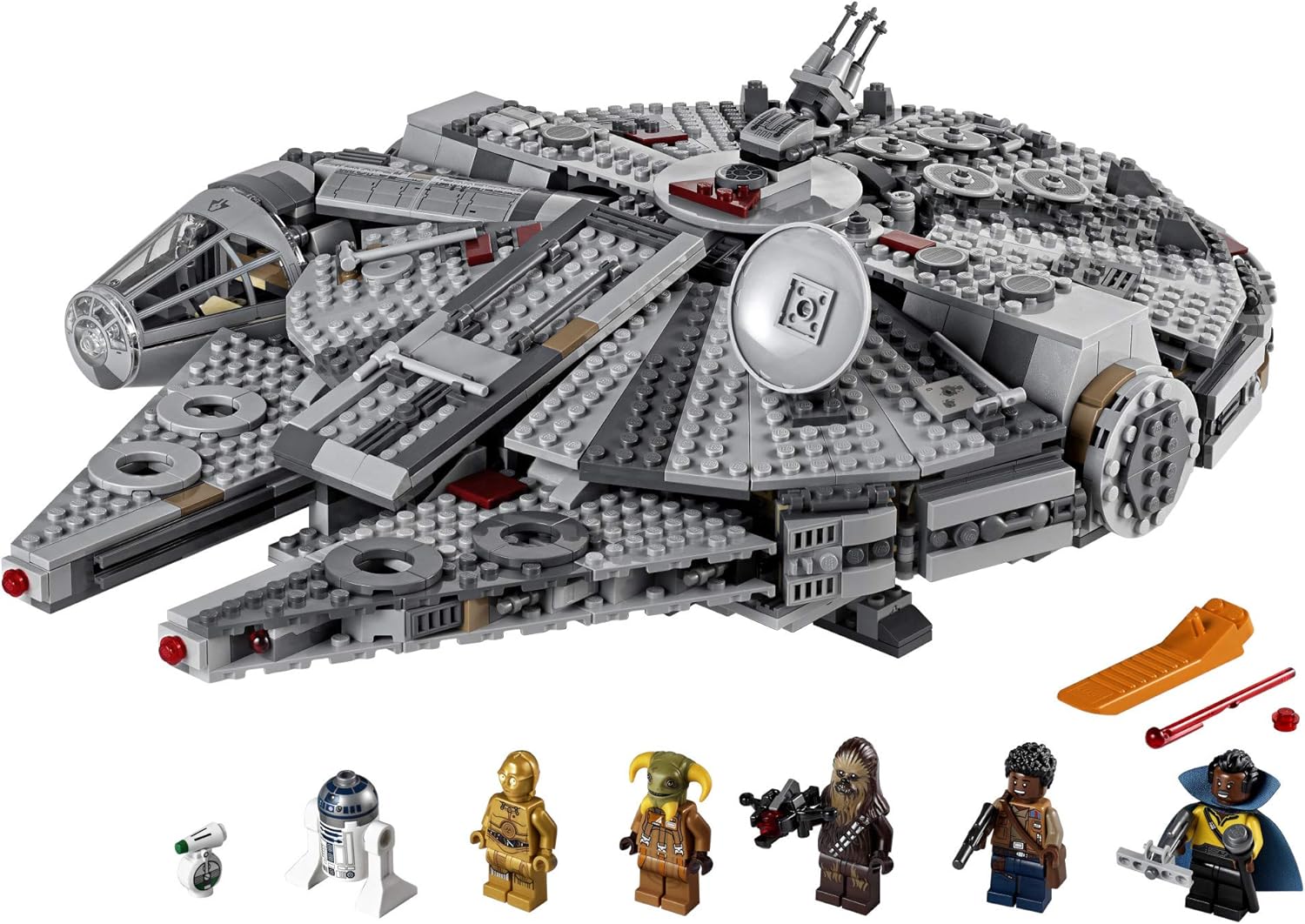 LEGO Star Wars Millennium Falcon 75257 Building Set - Starship Model with Finn, Chewbacca, Lando Calrissian, Boolio, C-3PO, R2-D2, and D-O Minifigures, The Rise of Skywalker Movie Collection