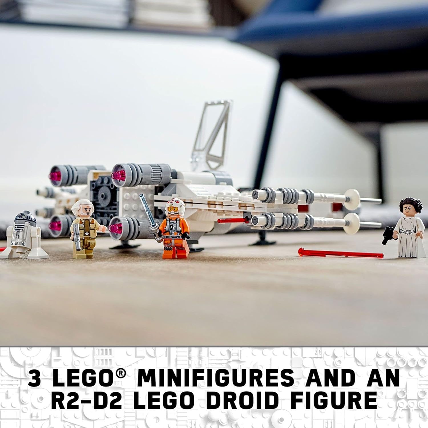 LEGO Star Wars Luke Skywalker's X-Wing Fighter 75301 Building Toy Set - Princess Leia Minifigure, R2-D2 Droid Figure, Jedi Spaceship from The Classic Trilogy Movies